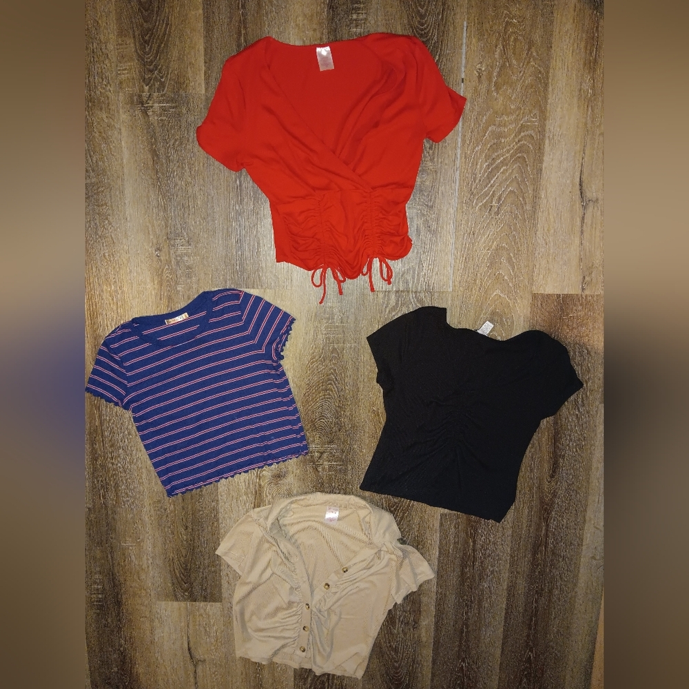 Large crop top shirts